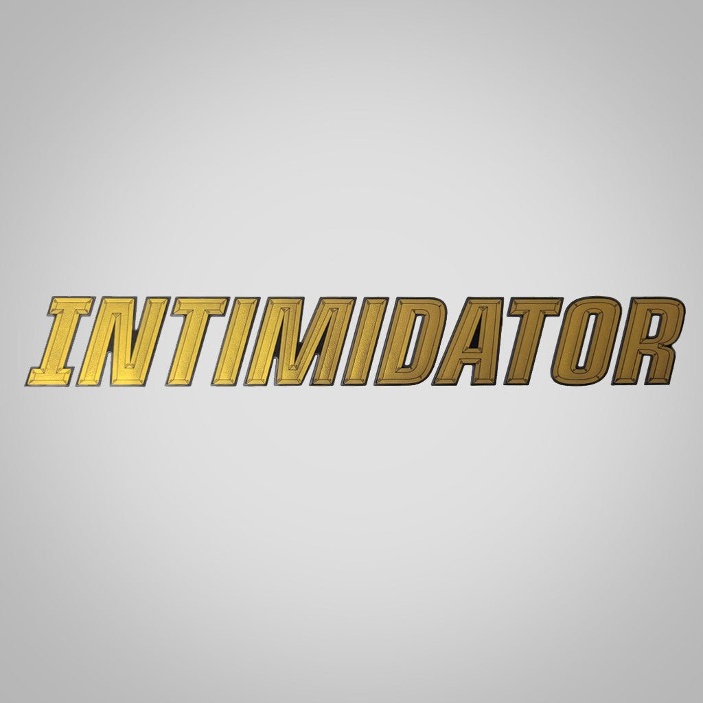 INTIMIDATOR Logo Stickers Embossed 3-1/2” x 23” GOLD