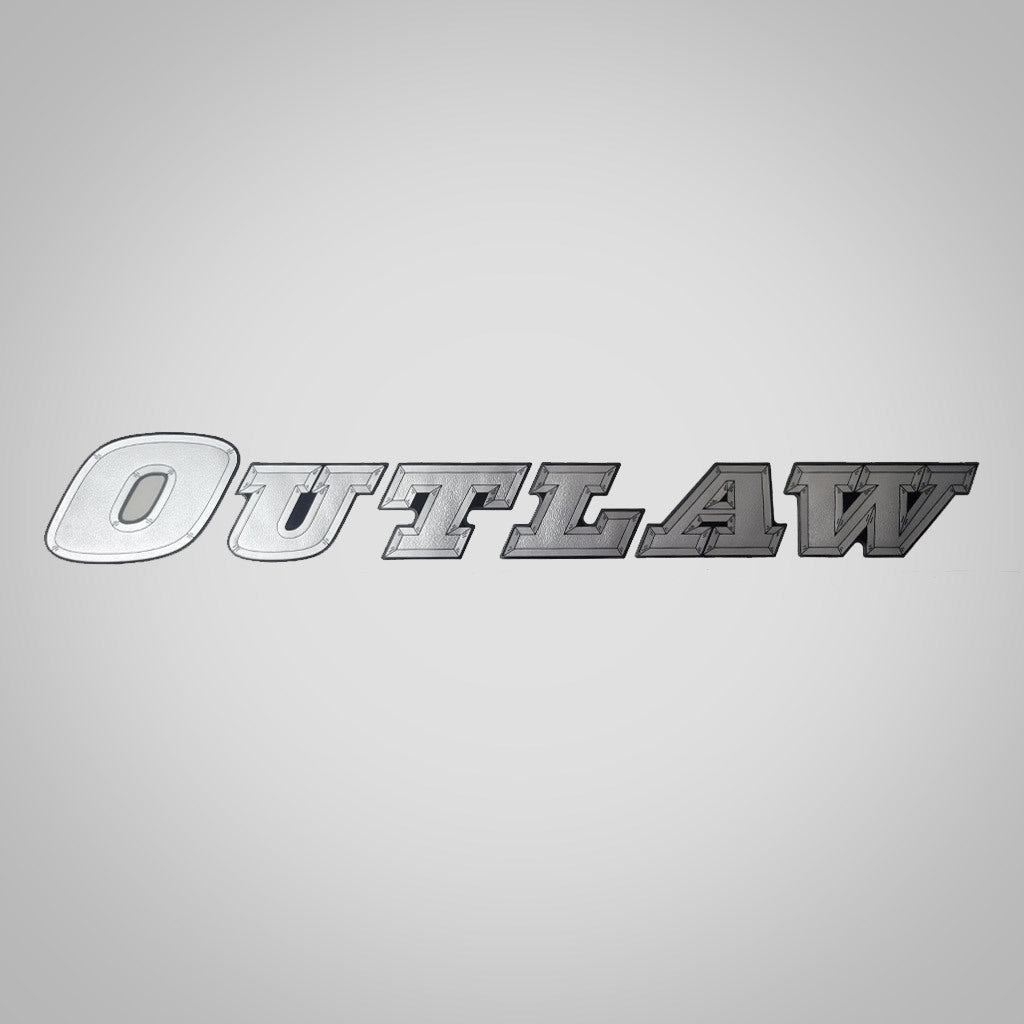 OUTLAW Logo Stickers Embossed 3-1/2” x 24” SILVER